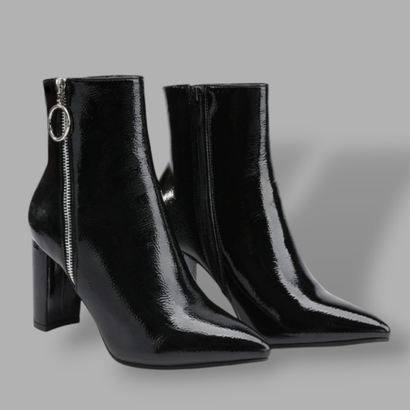 🛑BOGO 🆕Luxe Black Patent High Ankle Boot - Picture 3 of 6
